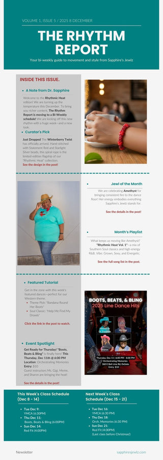 THE RHYTHM REPORT: Dec 8-14 | Boots, Beats & Bling & Jewl of the Month!
