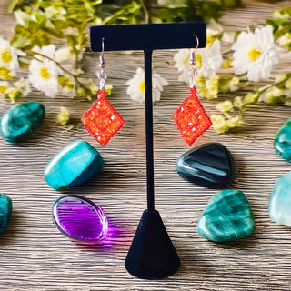 Orange Dream Weaver Dangle Earrings