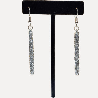 Silver Crystal Twin Earrings