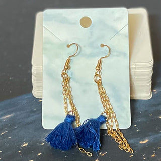 Small Chain Short Tassel Earrings